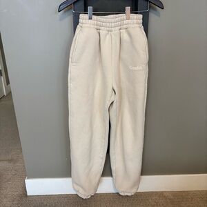 Comfrt Sweatpants XS Cream Oversized Joggers Lounge Athleisure